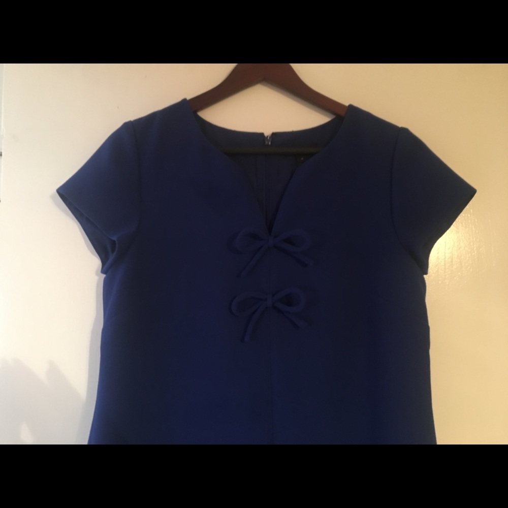 Gorgeous Jcrew bold blue bow tie dress